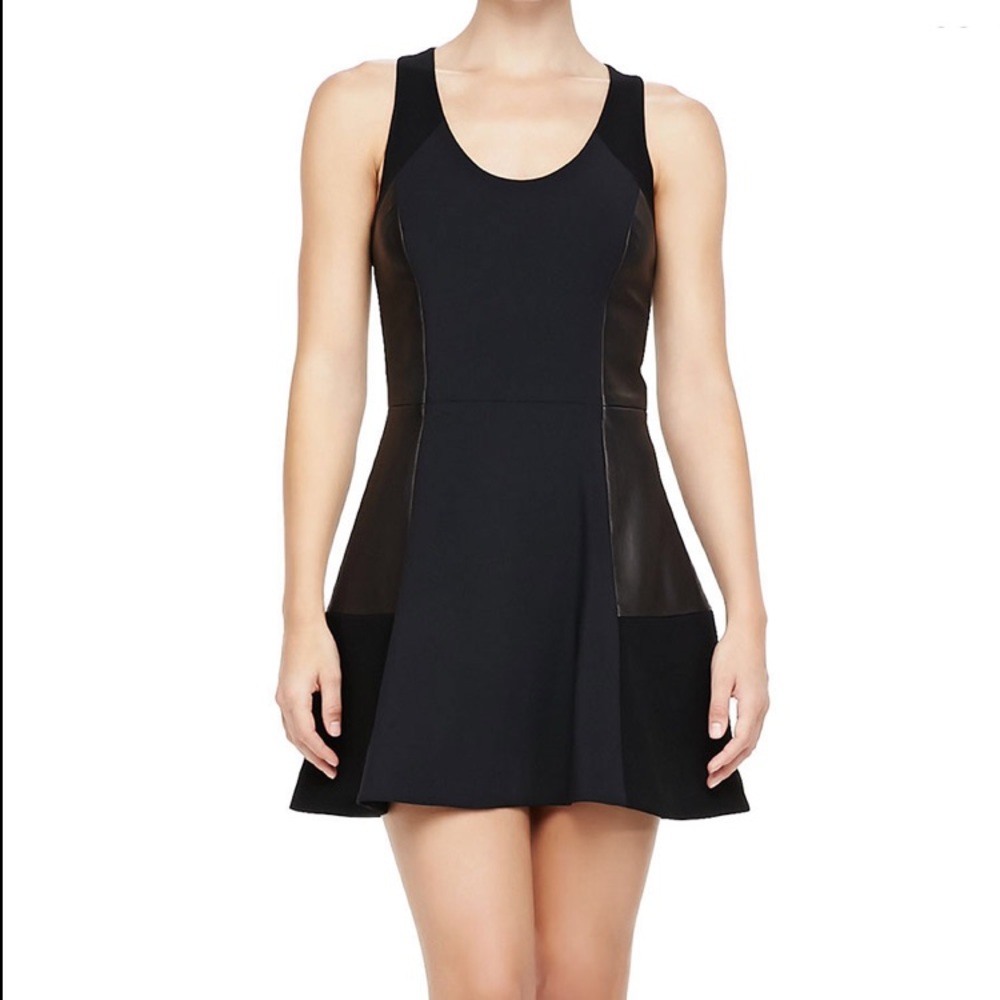 RAG & BONE montrose lamb leather panel dress
